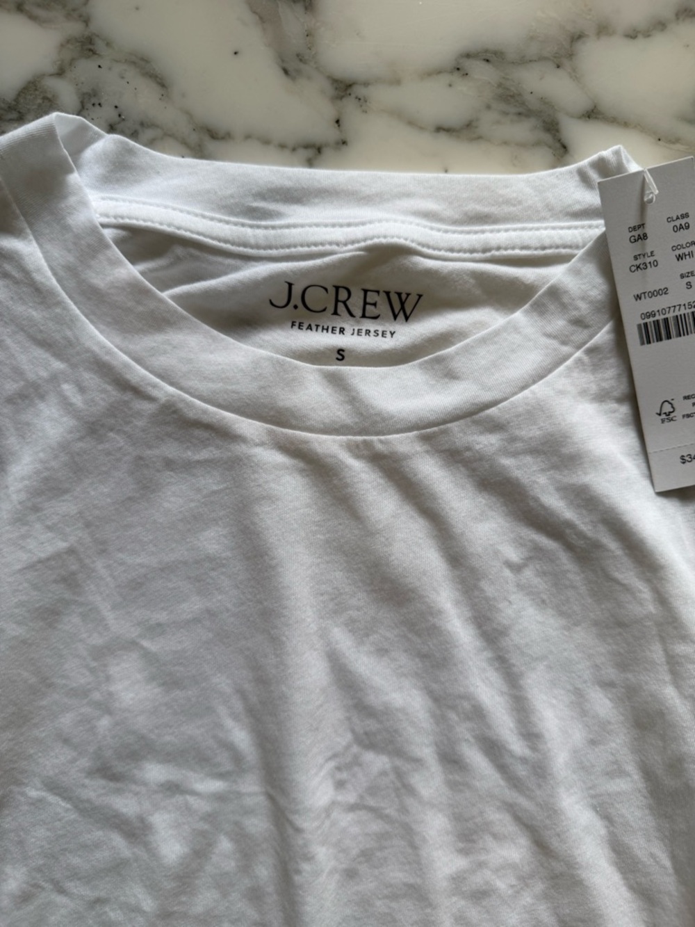 J. Crew White Short Sleeve Crewneck Tee - Picture 4 of 5
